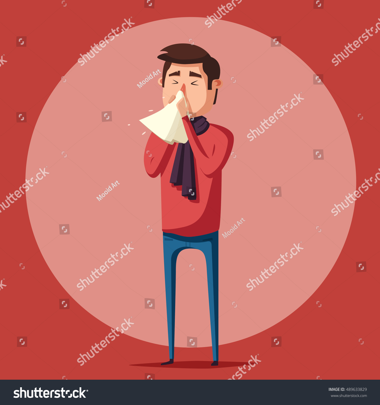 Sick Man Unhappy Character Vector Cartoon Stock Vector (Royalty Free ...