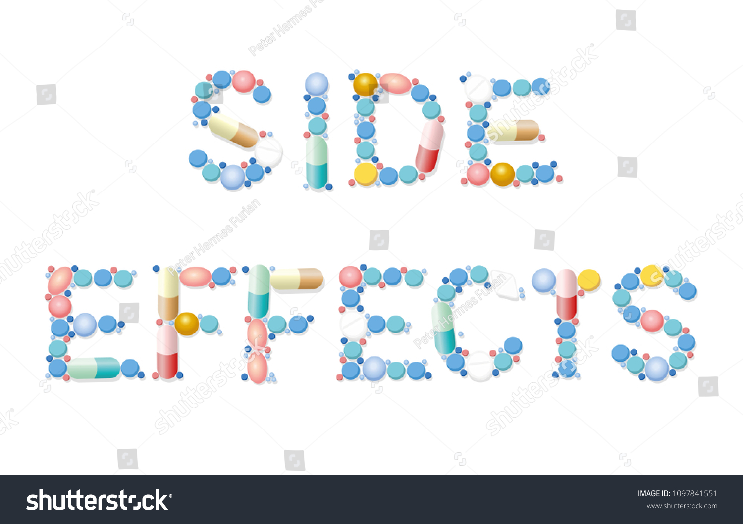 Side Effects Written Pills Tablets Capsules Stock Vector Royalty Free