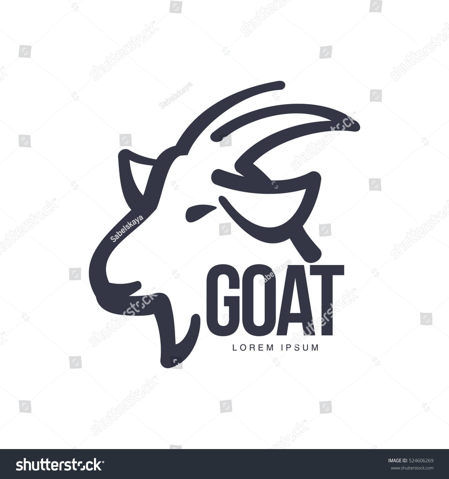 Side View Goat Head Logo Template Stock Vector (Royalty Free) 524606269 ...