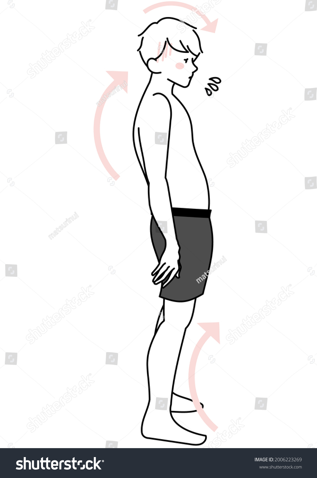 Side View Illustration Man Stoop Stock Vector (Royalty Free) 2006223269 ...