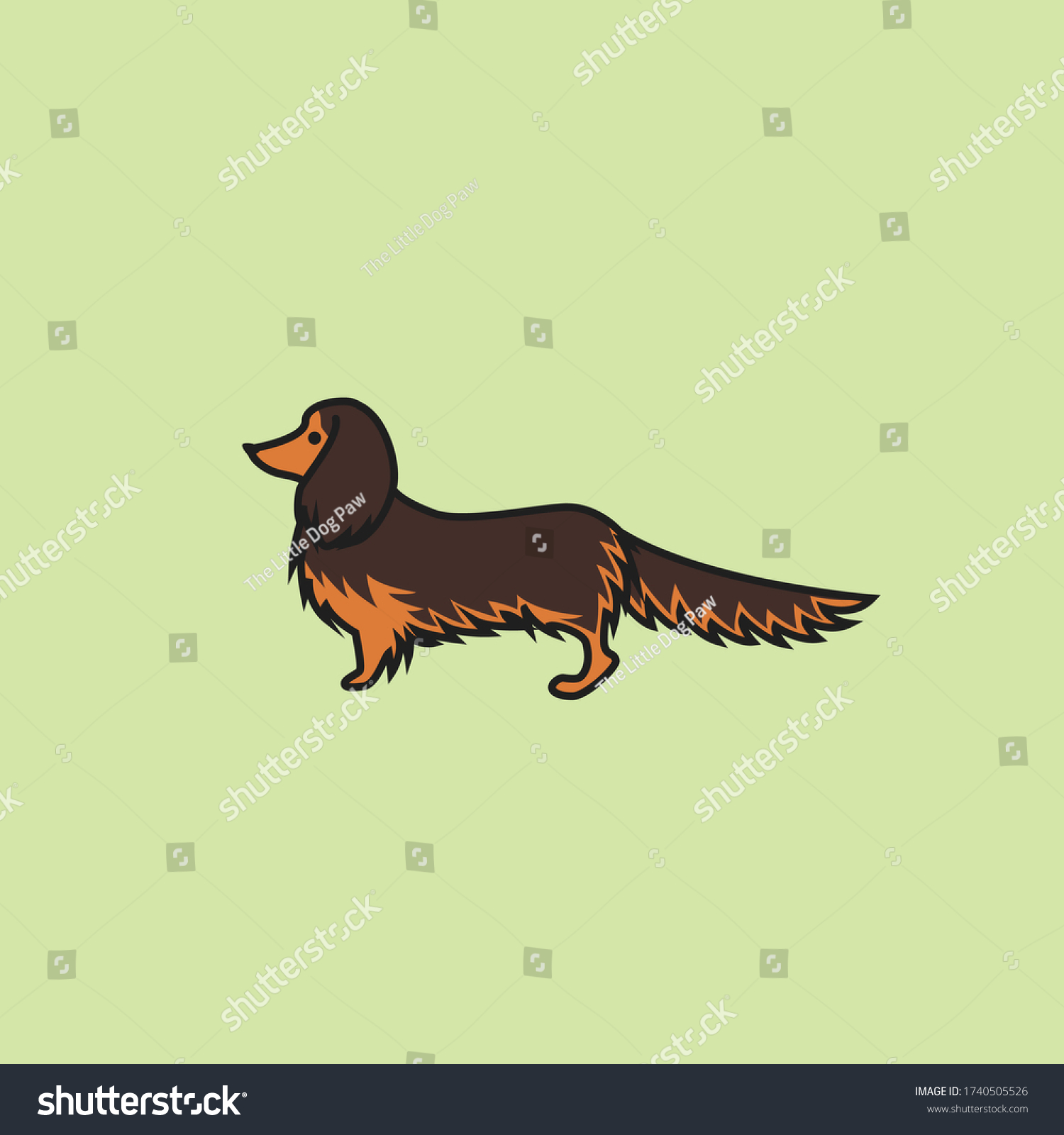 SVG of Side View Long Haired Dachshund from Side Drawing Vector Illustration for Dog Related Business svg