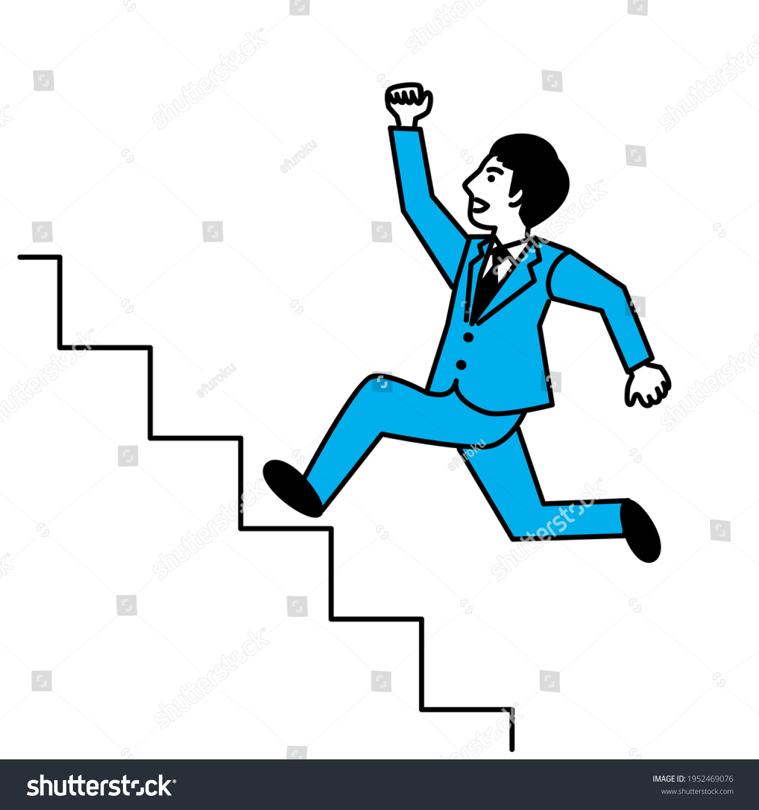 Side View Man Running Stairs Vector Stock Vector (Royalty Free ...