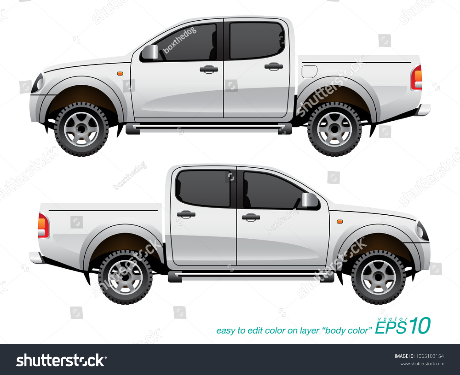 Side View Template 4 Doors Pickup Stock Vector (Royalty Free ...