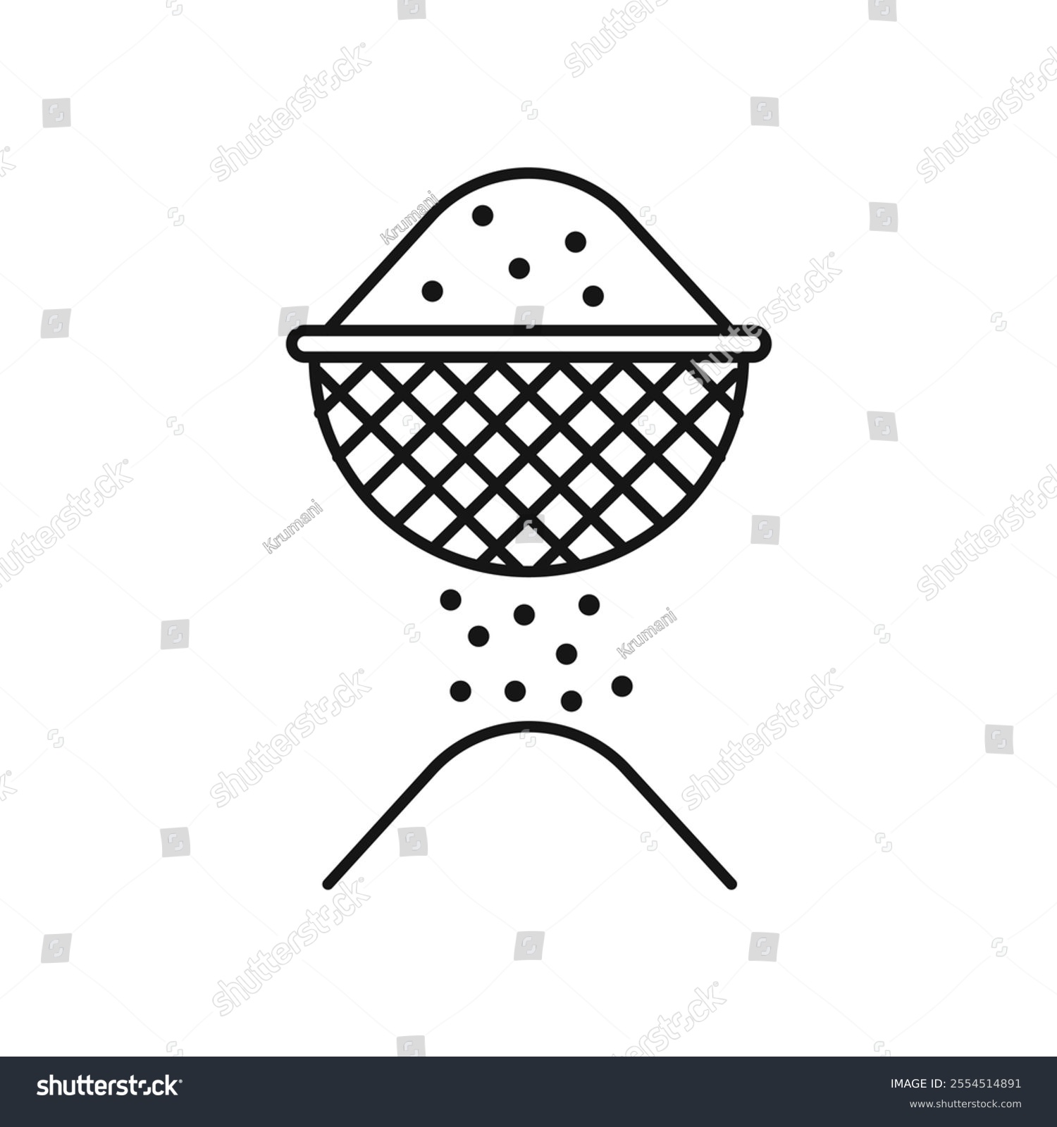 sifting flour black and white line art clip art preview