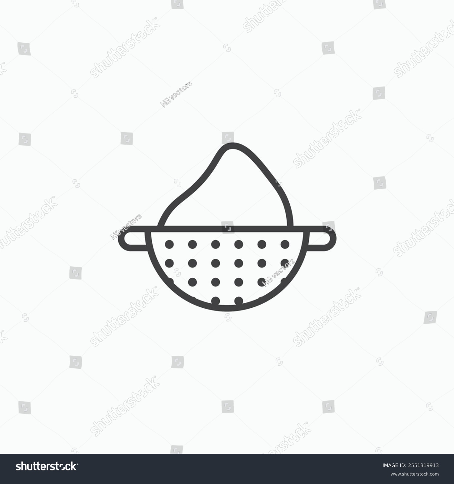black sieve with powder, cooking concept clip art preview