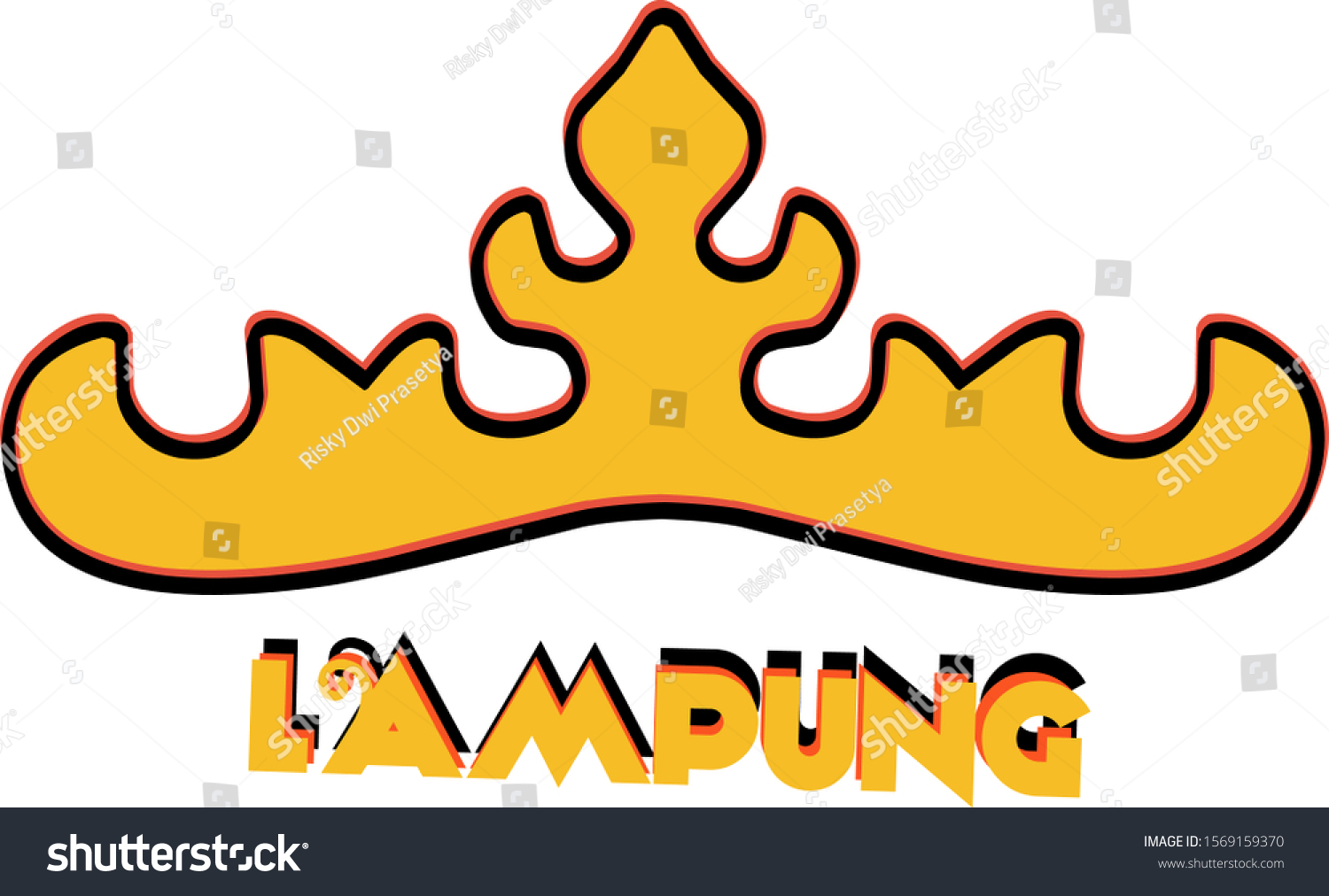 Siger Tower Logo Lampung Sumatra Indonesia Stock Vector Royalty Free 1569159370