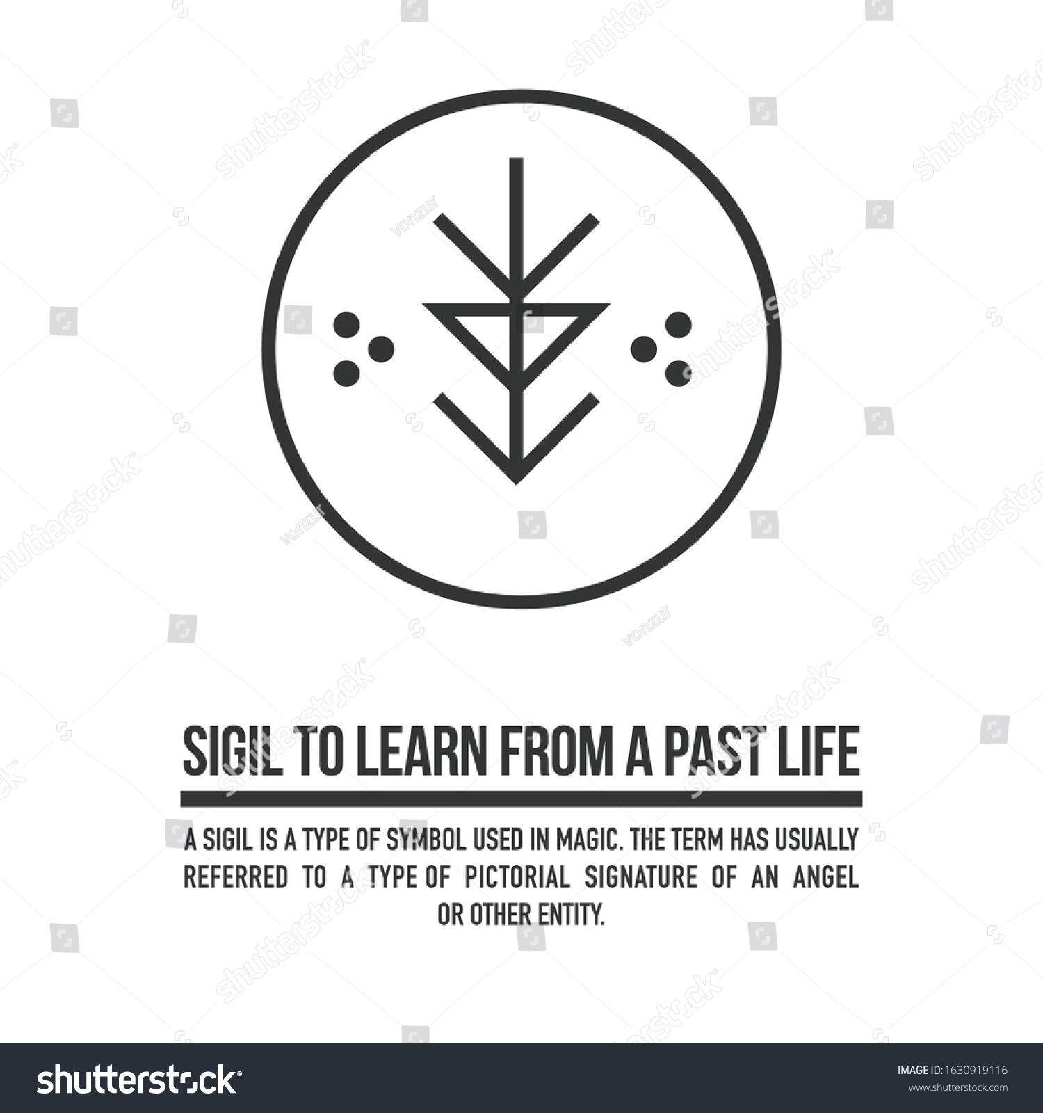 Sigil Learn Past Life Stylized Image Stock Vector (Royalty Free) 1630919116