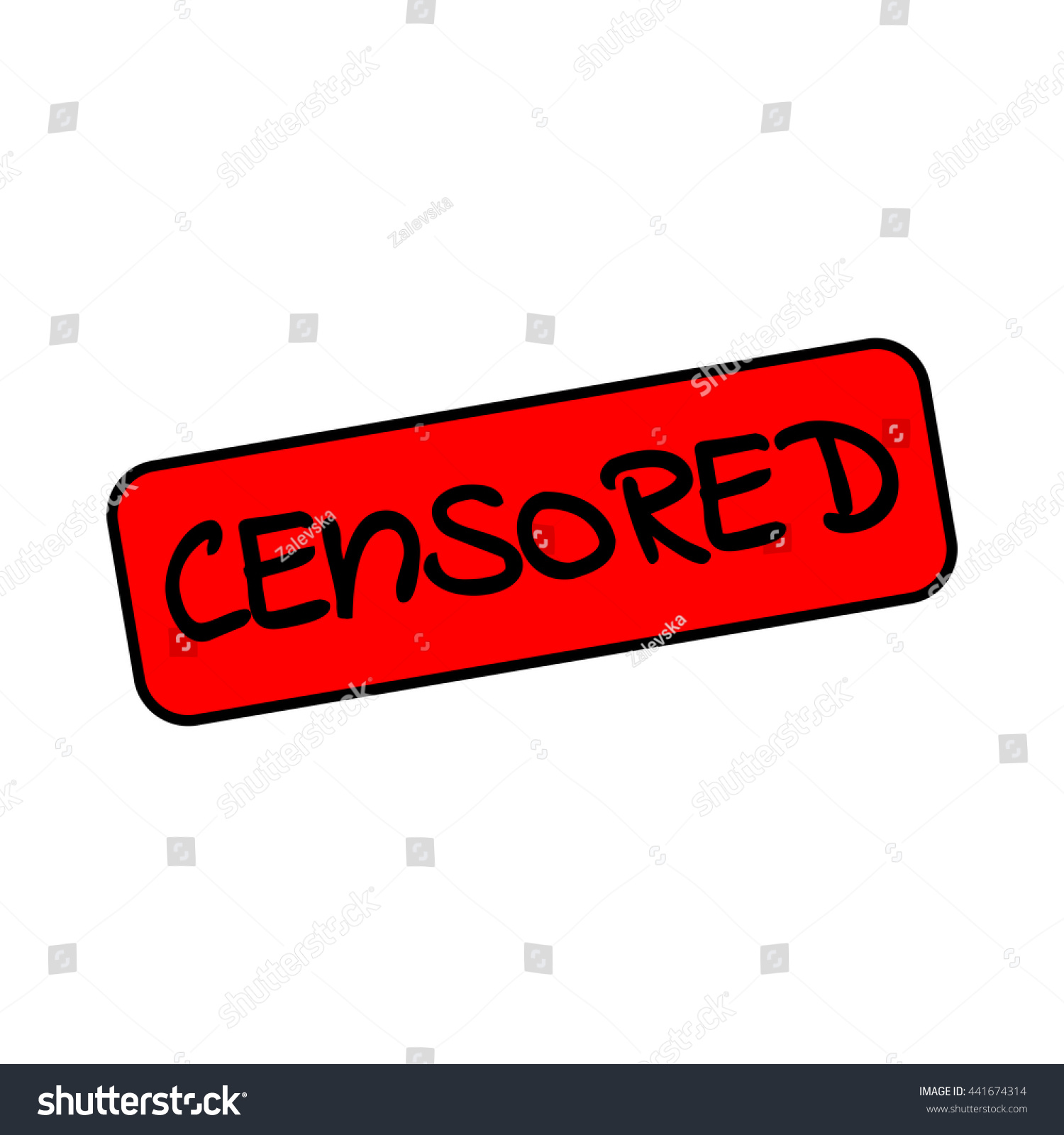 Sign Censored No Endorse Red Prohibition Stock Vector Royalty Free