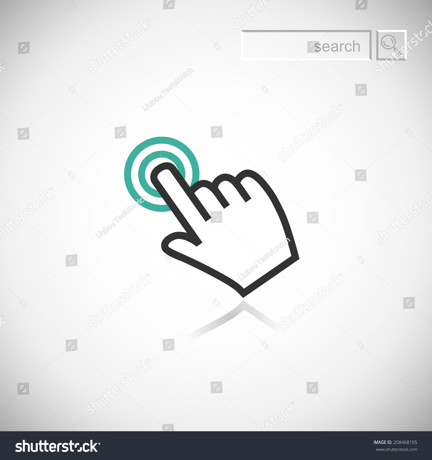 SVG of Sign emblem vector illustration. Hand with touching a button or pointing finger. svg