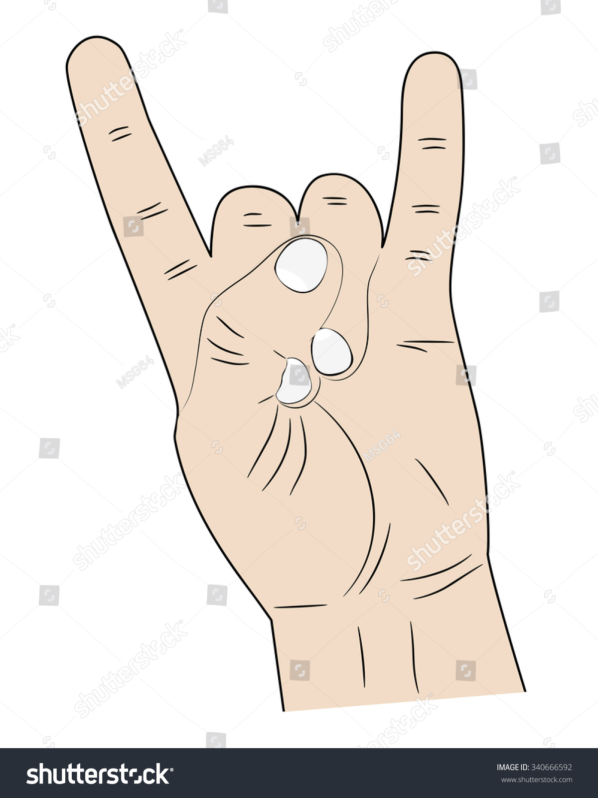 Sign Hands Index Finger Pinky Fingers Stock Vector