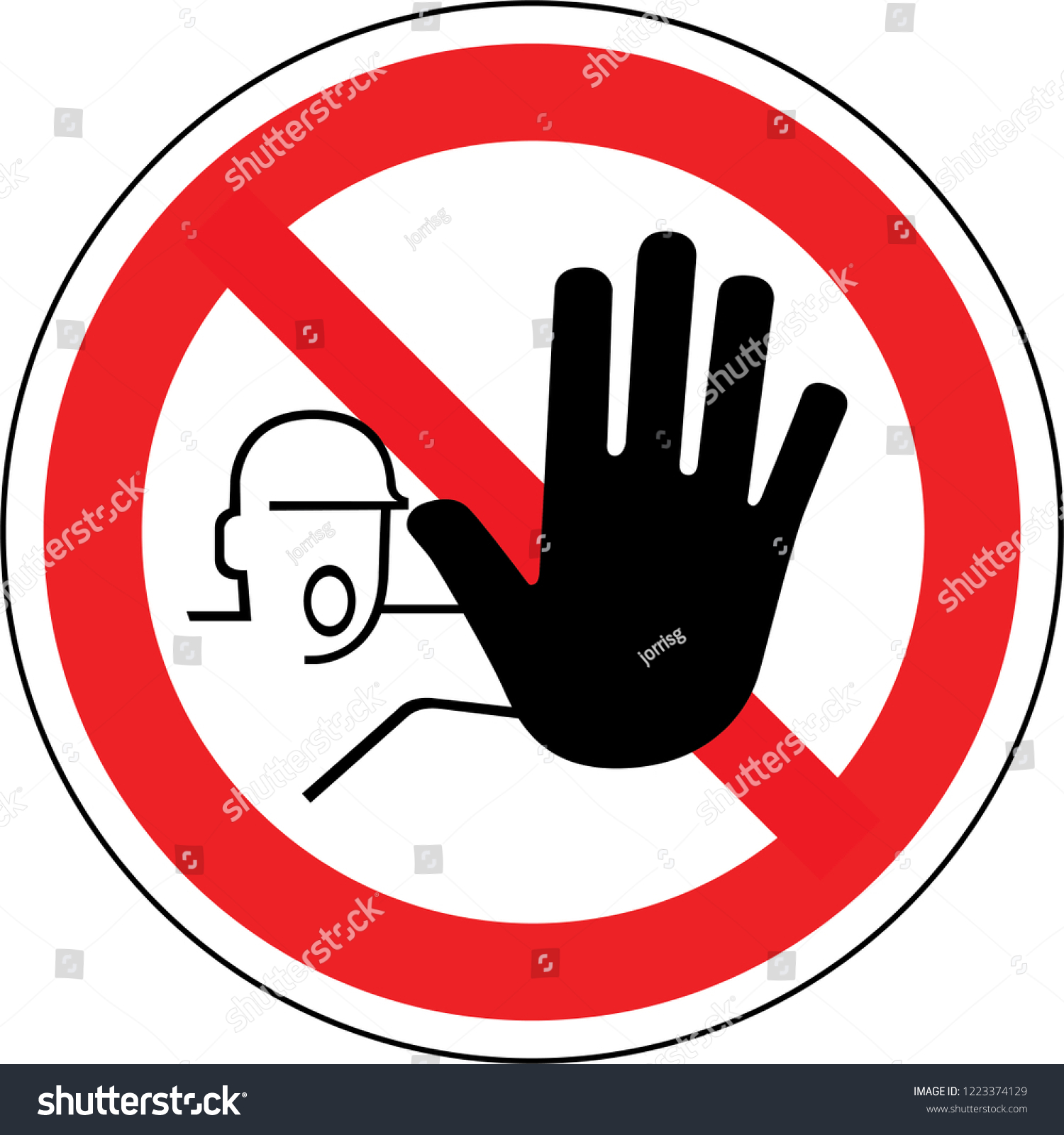 Sign France Hand Do Not Enter Stock Vector Royalty Free