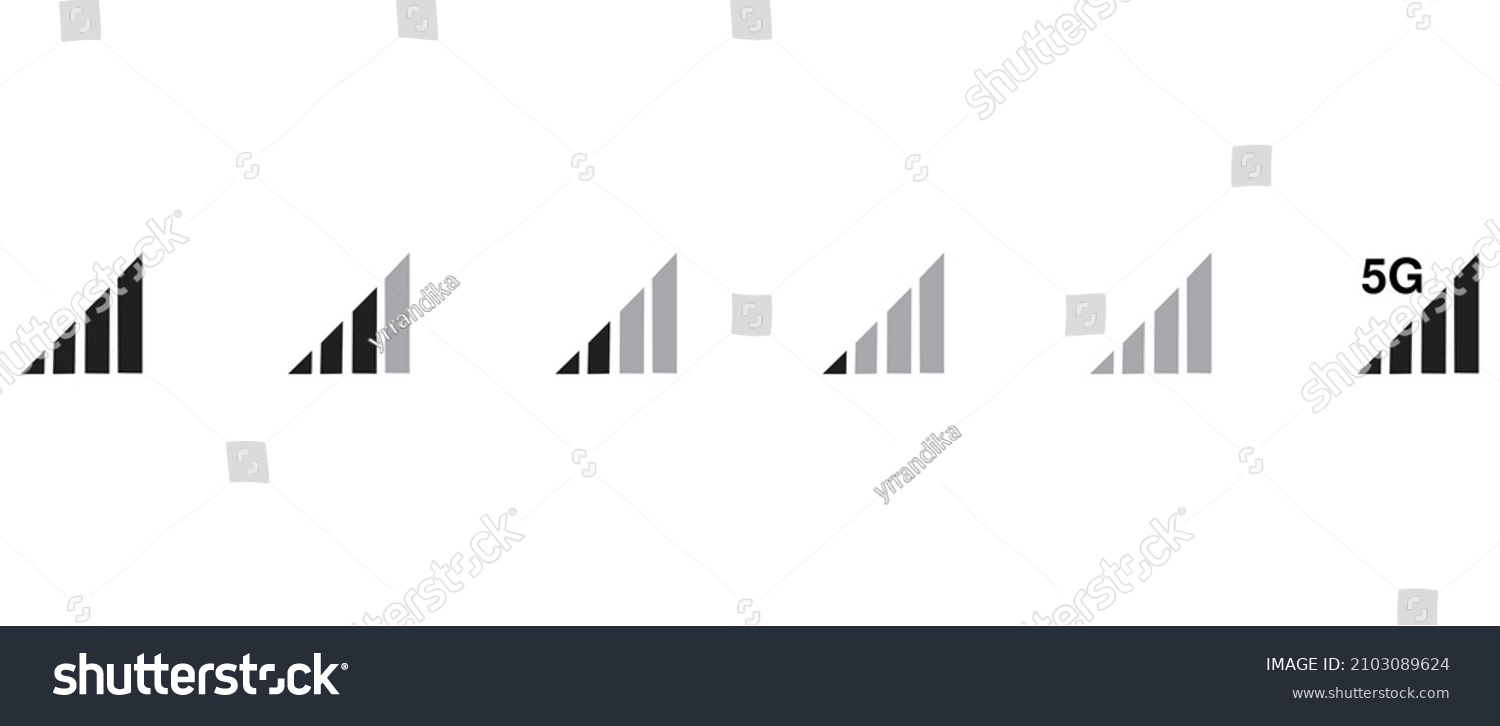 Signal Indicator Icon Collection Vector Illustration Stock Vector ...