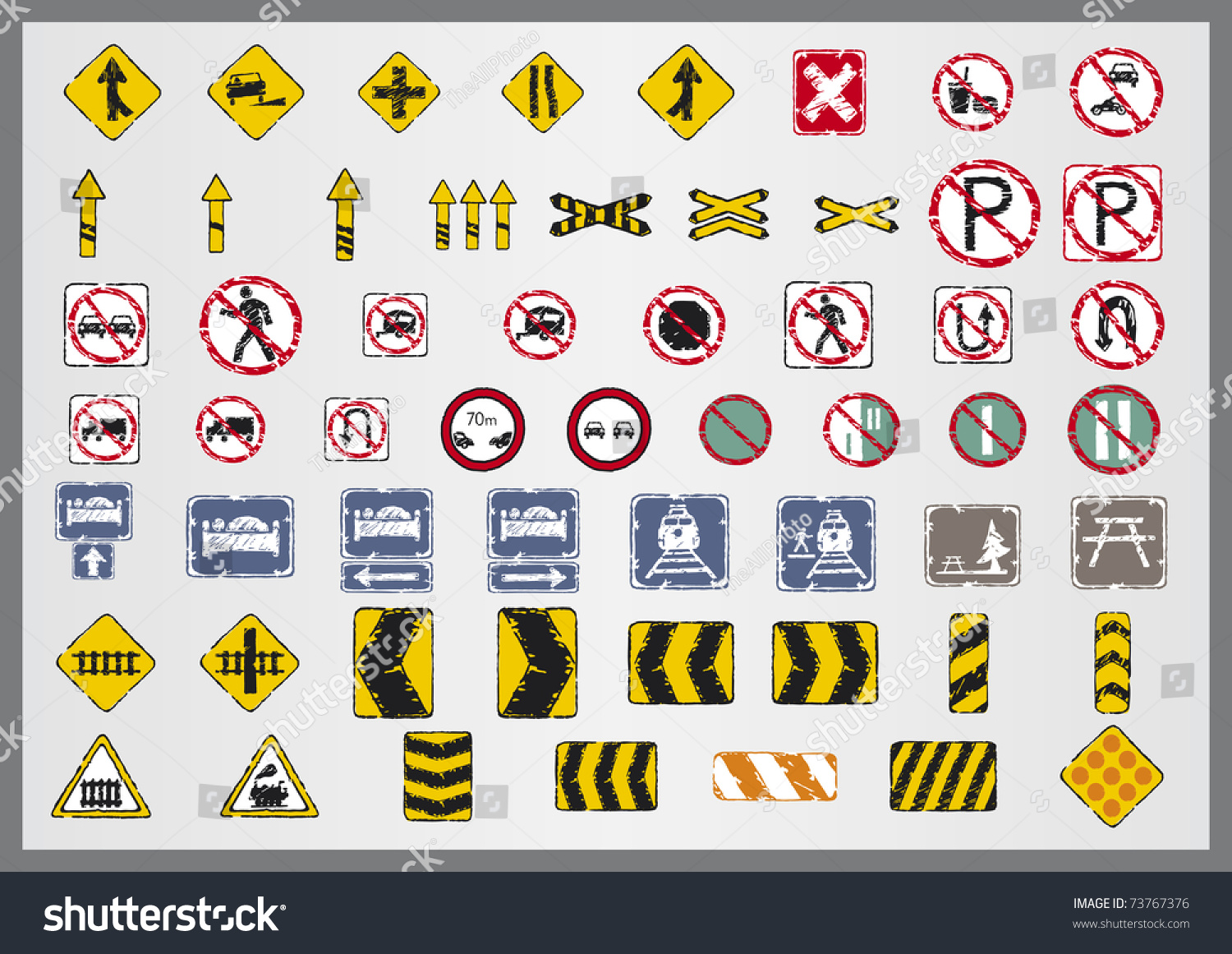 Signal Road Stock Vector Illustration 73767376 : Shutterstock