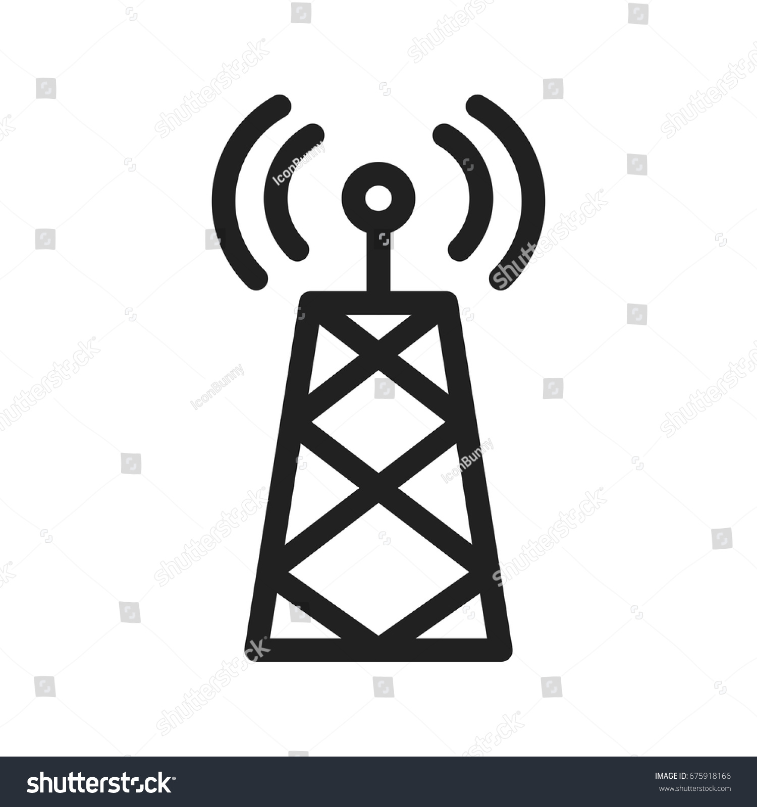 Signals Tower Stock Vector (royalty Free) 675918166 