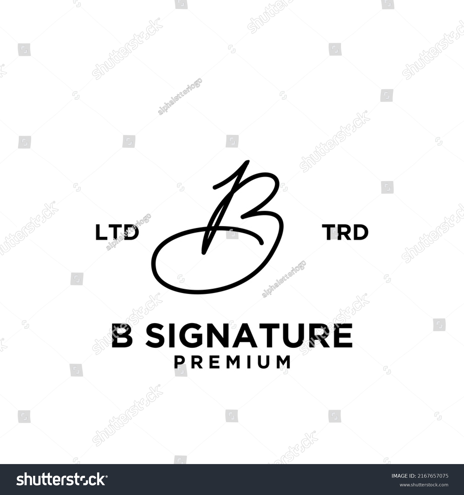 Signature Letter B Hand Write Logo Stock Vector (Royalty Free ...