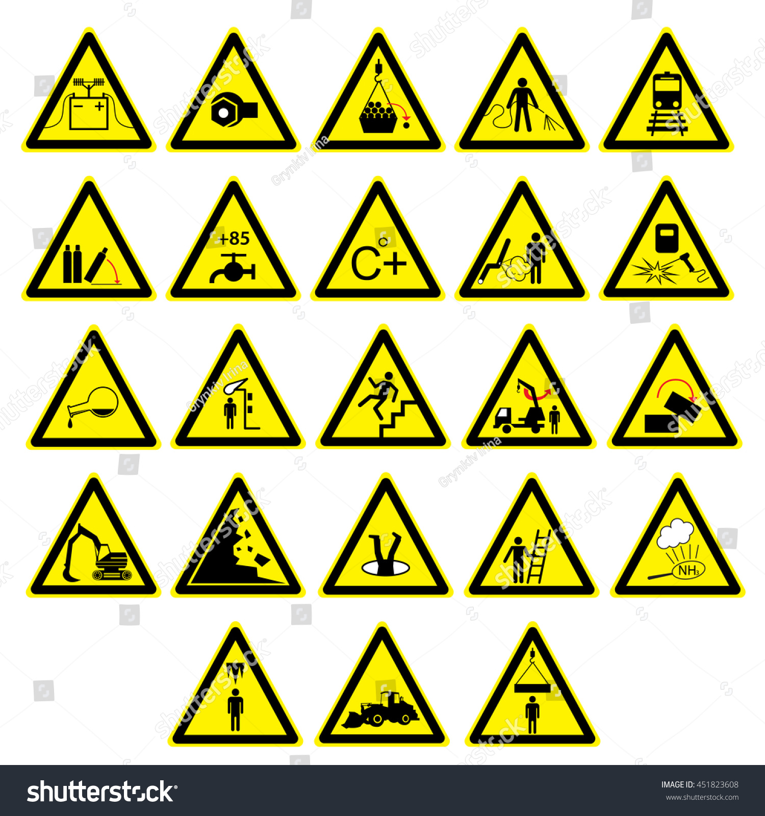 Signs Giving Warning Stock Vector (royalty Free) 451823608