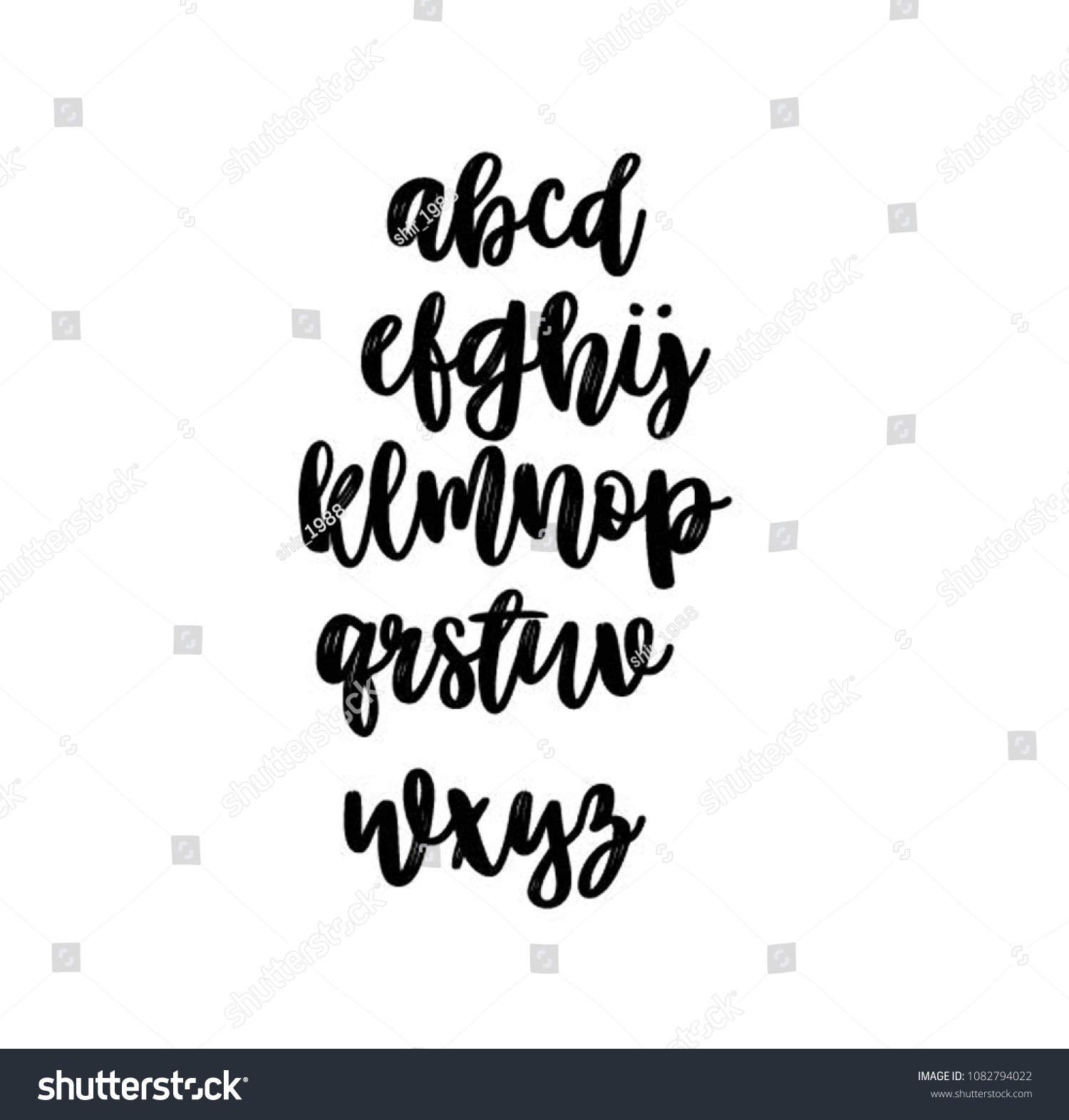 Signs Alphabet Calligraphic Font Vector Illustration Stock Vector ...