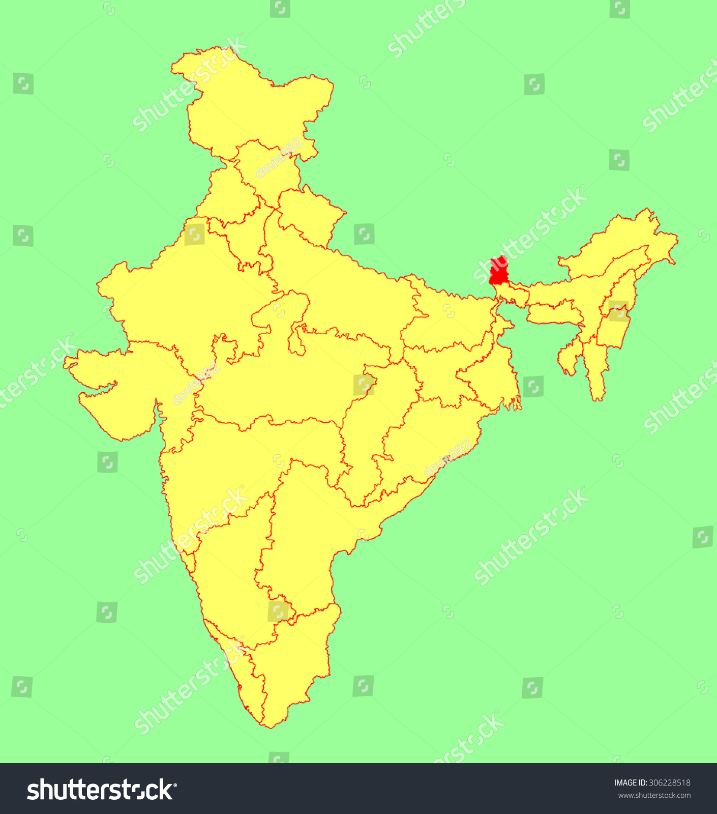 Sikkim In India Map Sikkim State India Vector Map Silhouette Stock Vector (Royalty Free)  306228518 | Shutterstock