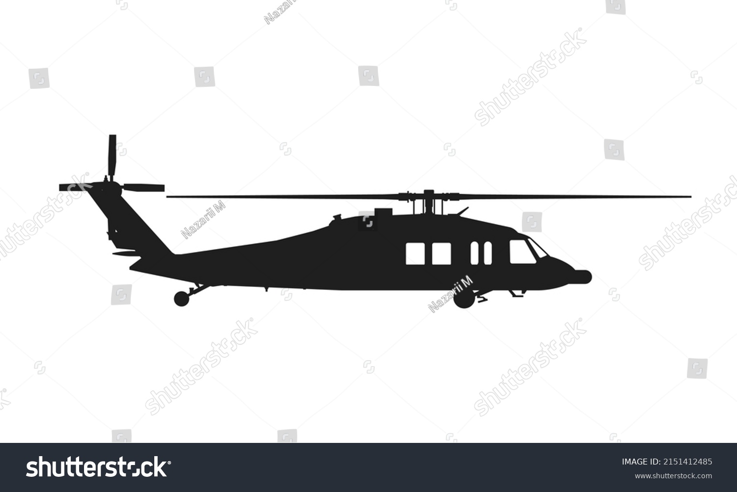 Sikorsky Uh60 Black Hawk Helicopter Us Stock Vector (Royalty Free ...