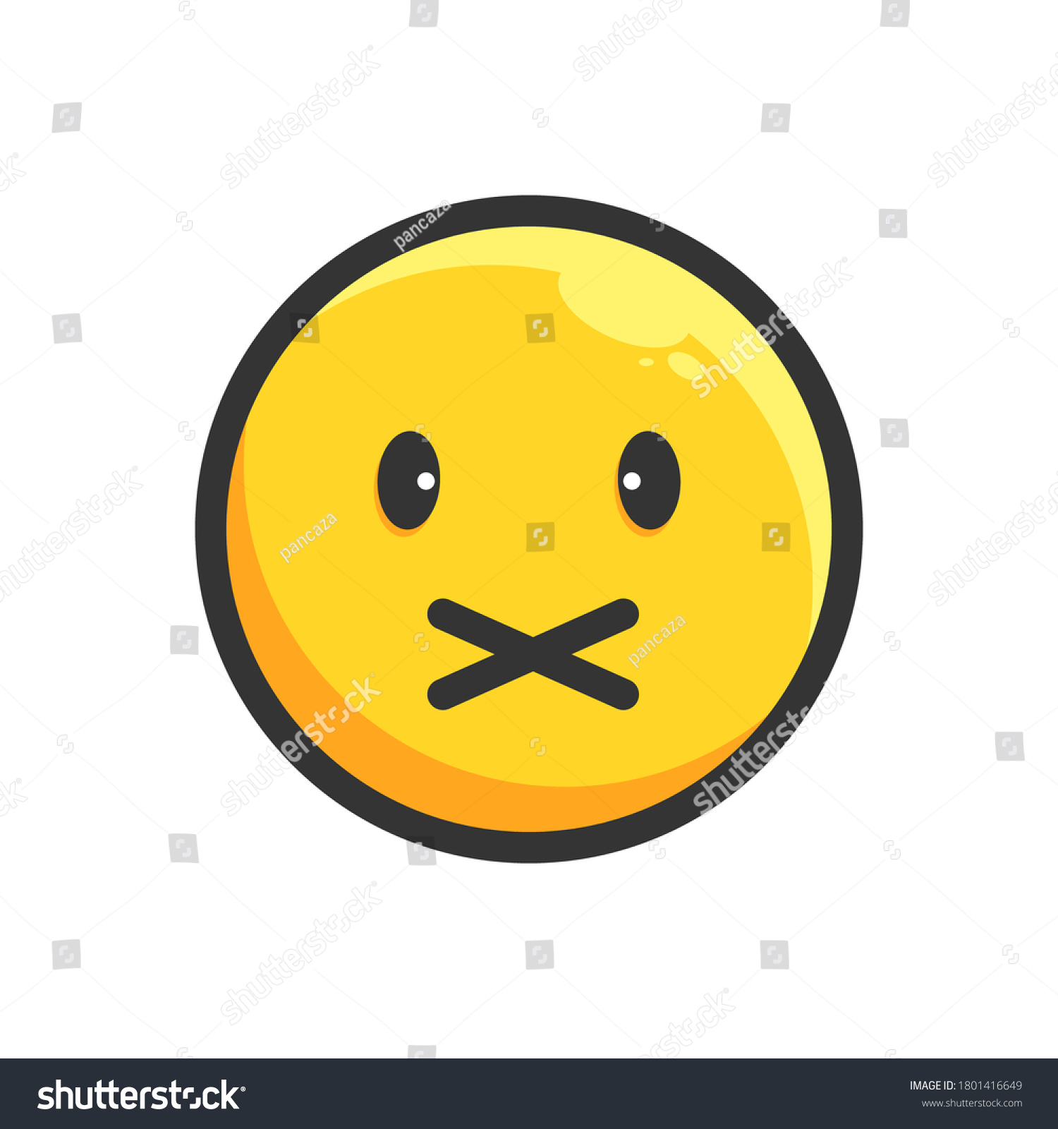 Silent Face Flat Emoji Icon Stock Vector (Royalty Free) 1801416649