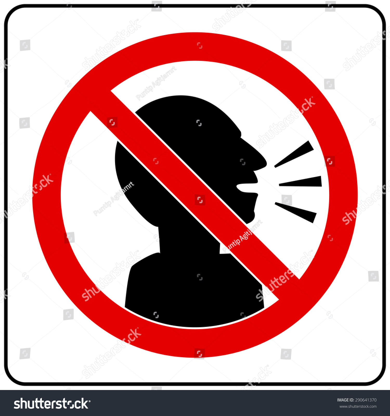 Silent Please Sign Stock Vector 290641370 - Shutterstock