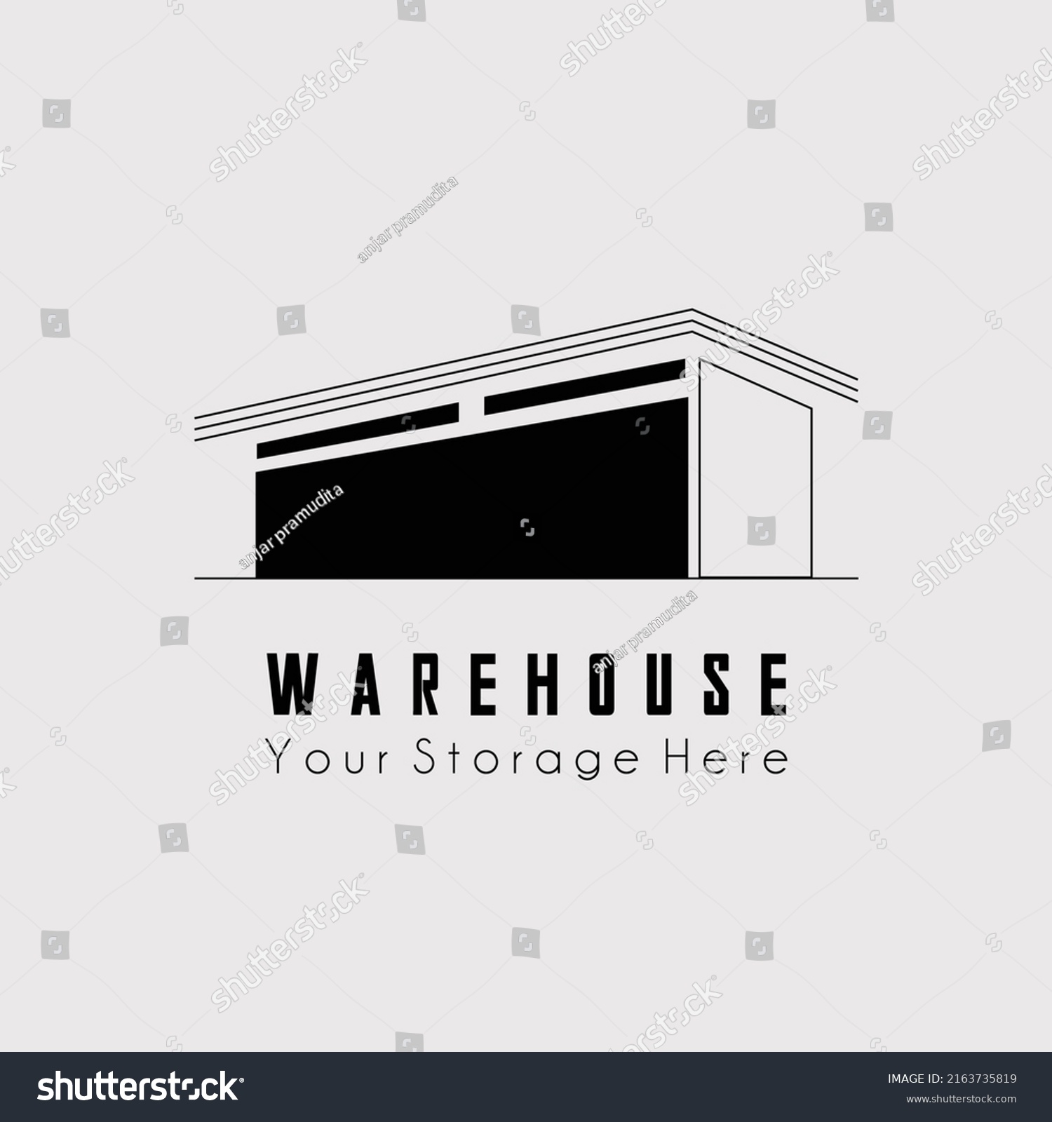 Silhouette Warehouse Logo Vector Illustration Design Stock Vector ...