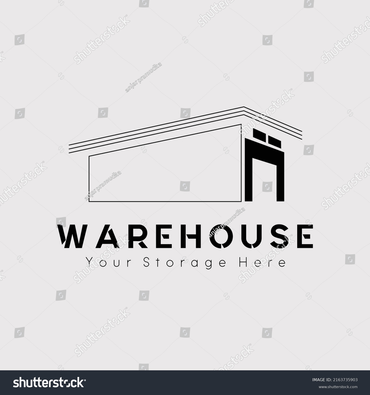 Silhouette Warehouse Logo Vector Illustration Design Stock Vector ...