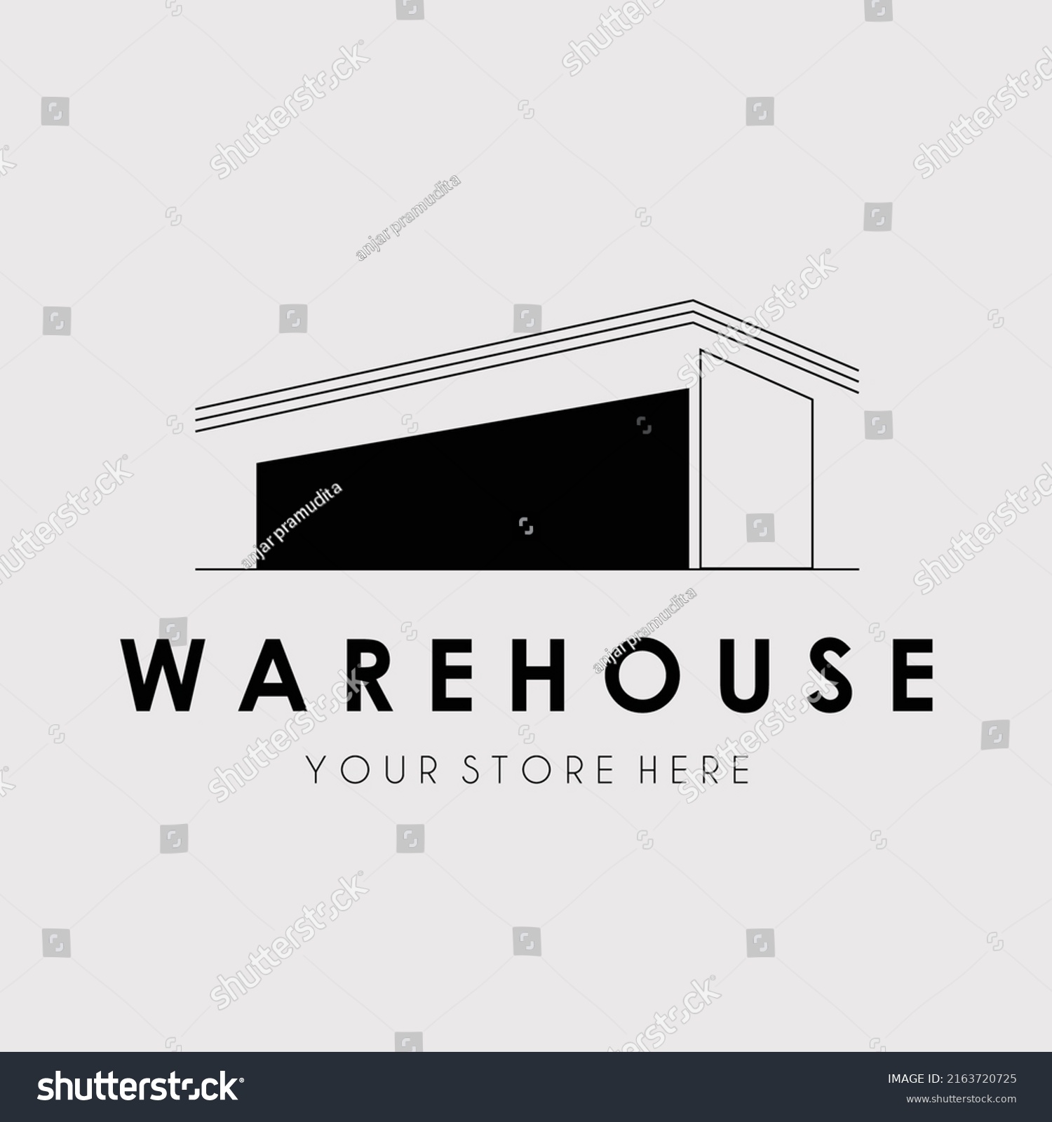 Silhouette Warehouse Logo Vector Illustration Design Stock Vector ...