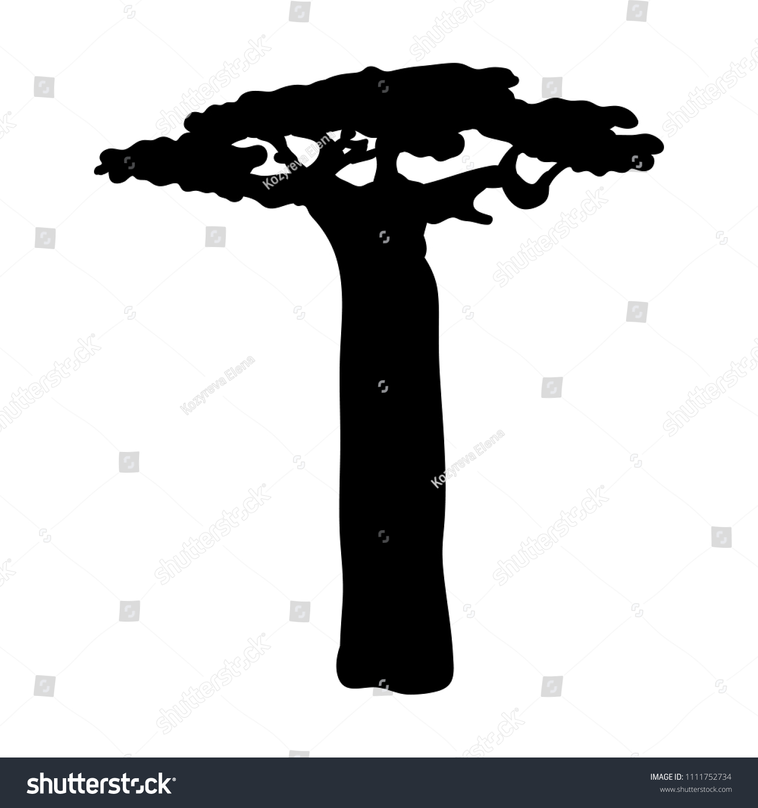 SVG of Silhouette baobab icon tree flora svg