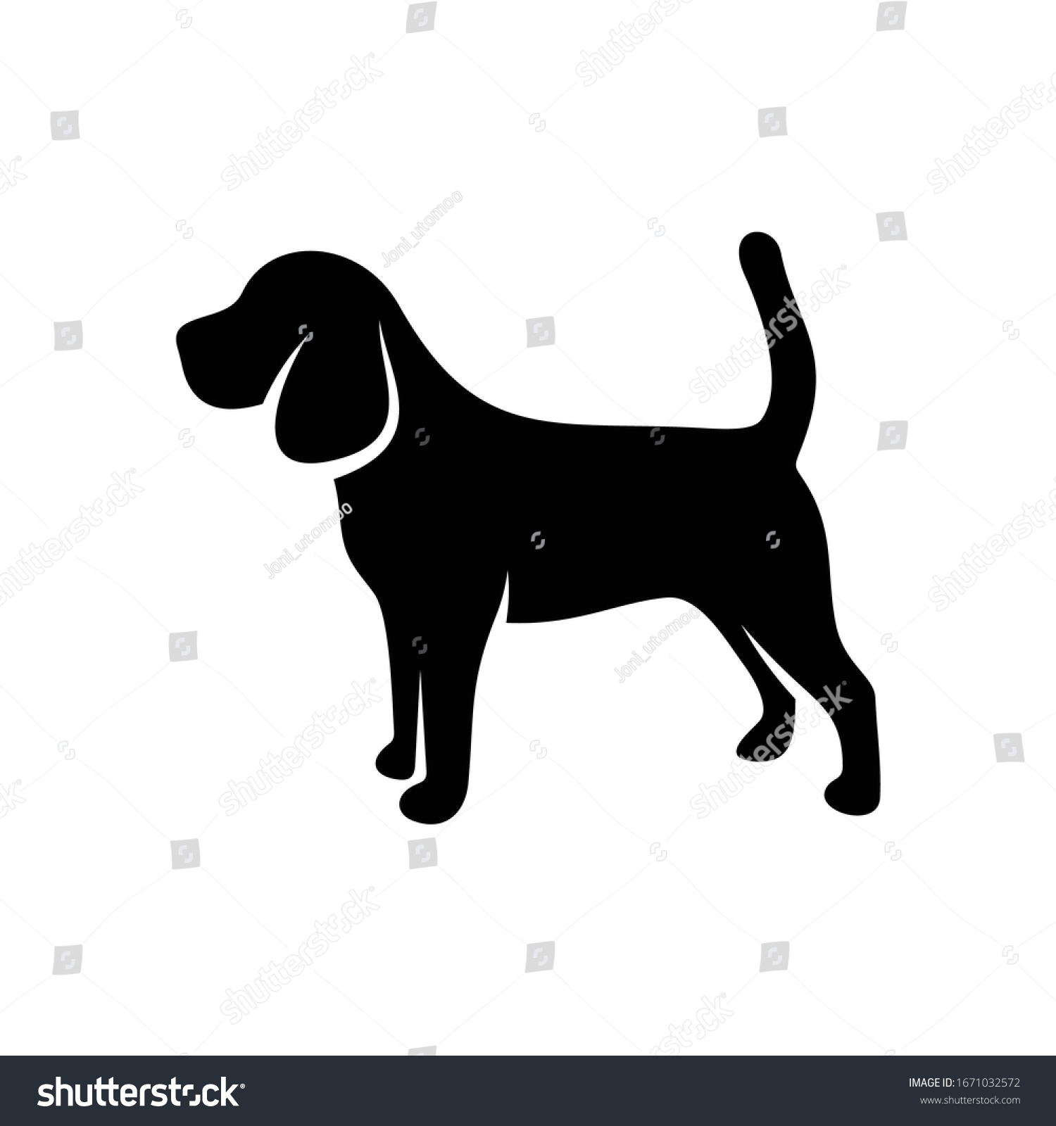 白黒のシルエットビーグル犬のベクターイラストデザイン のベクター画像素材 ロイヤリティフリー Shutterstock