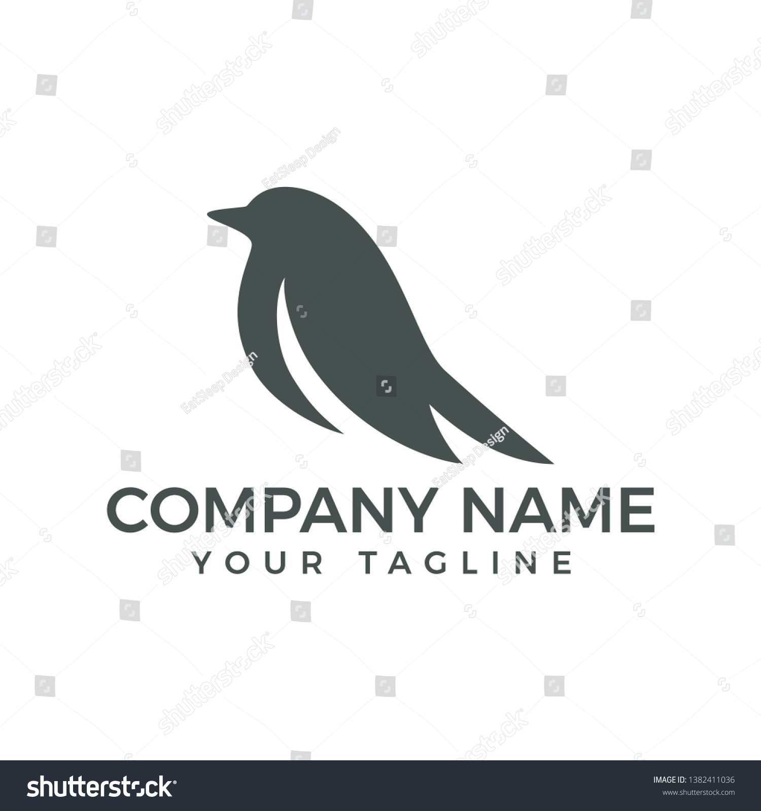 Silhouette Bird Logo Design Abstract Modern Stock Vector (Royalty Free ...