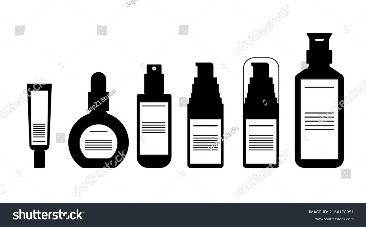 Silhouette Body Lotions Serumskincare Pump Packaging Stock Vector ...