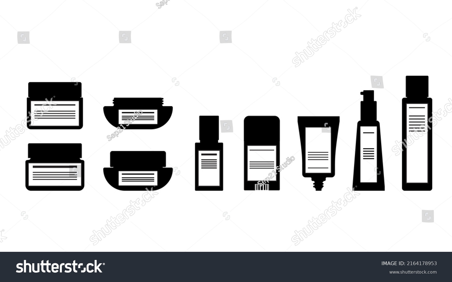 Silhouette Body Lotions Serumskincare Pump Packaging Stock Vector ...