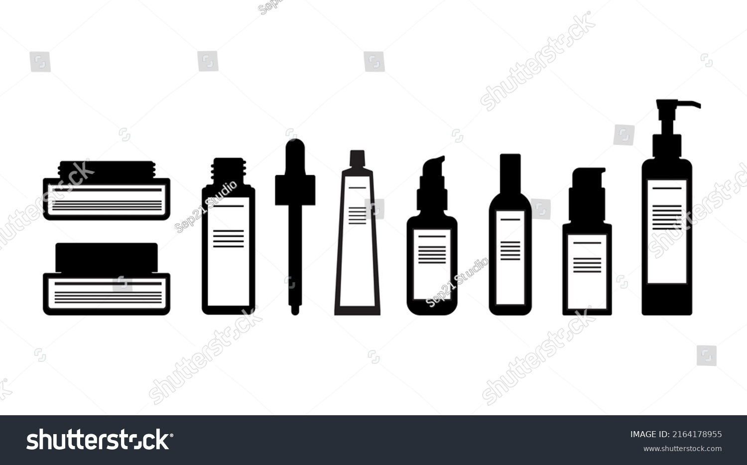 Silhouette Body Lotions Serumskincare Pump Packaging Stock Vector ...