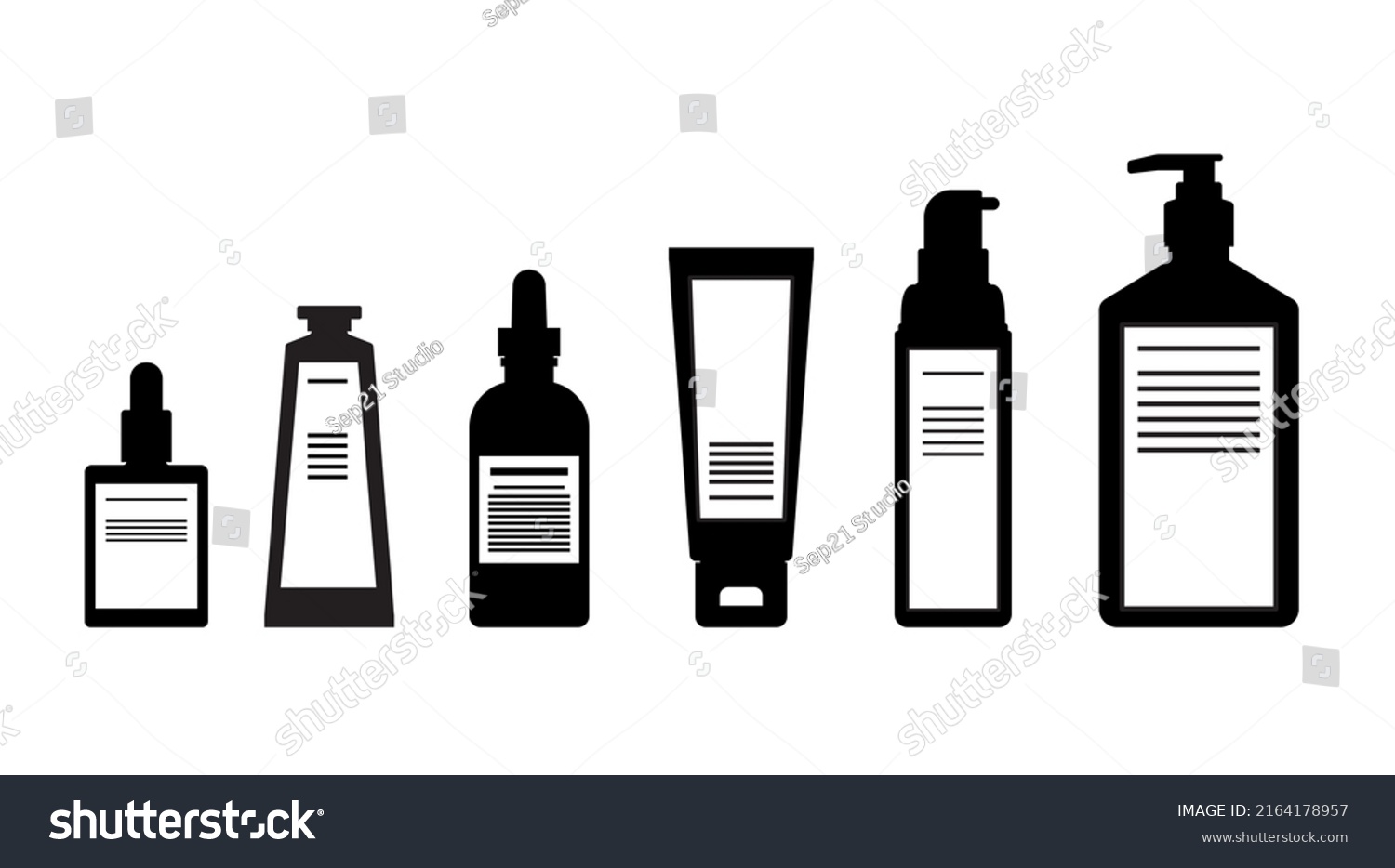 Silhouette Body Lotions Serumskincare Pump Packaging Stock Vector Royalty Free