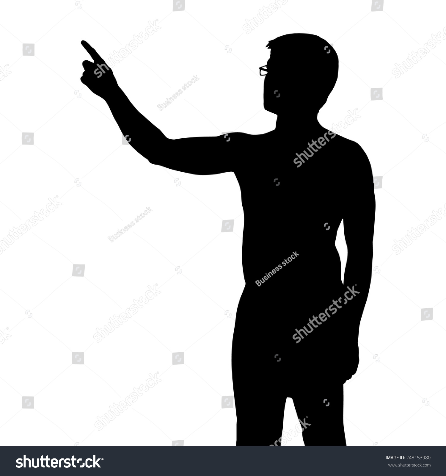 Silhouette Business Man Hand Pointing Vector Stock Vector (Royalty Free ...