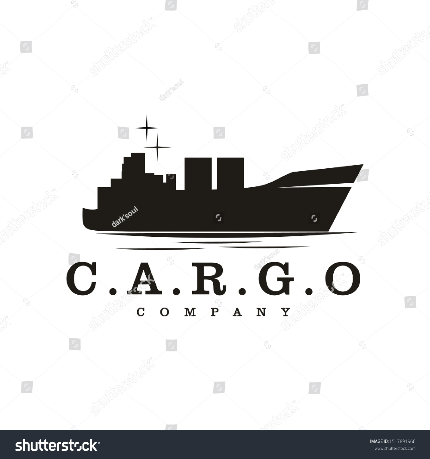 Silhouette Cargo Ship Logo Design Stock Vector Royalty Free