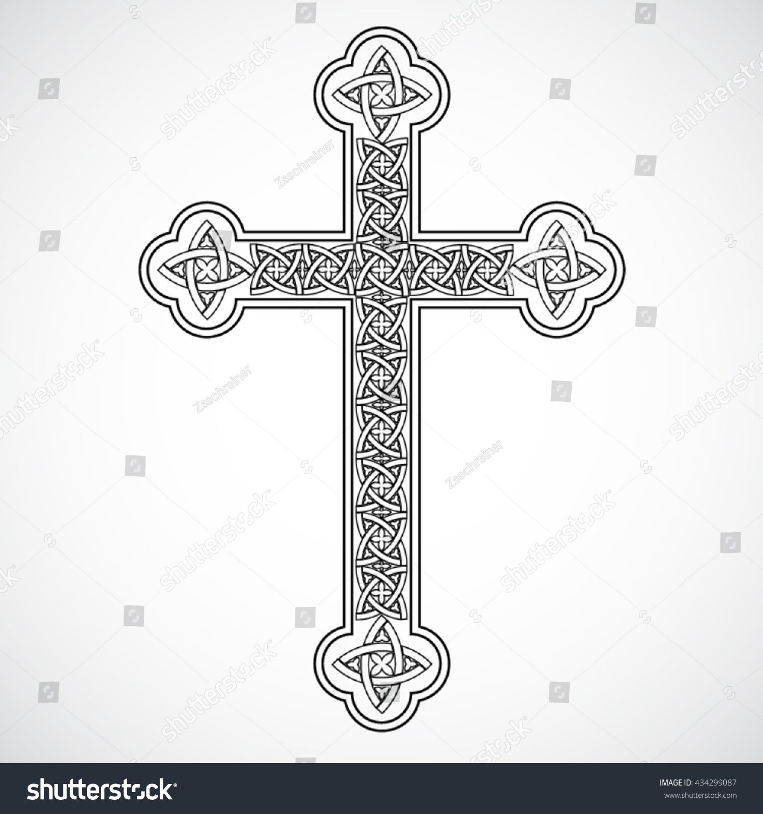 Silhouette Celtic Ornament Cross Vector Illustration Stock Vector 434299087 Shutterstock 5205