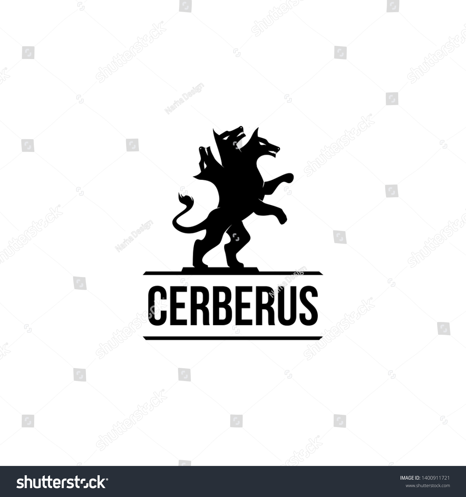 SVG of Silhouette Cerberus, Cerberus Heads Logo Design Inspiration  svg