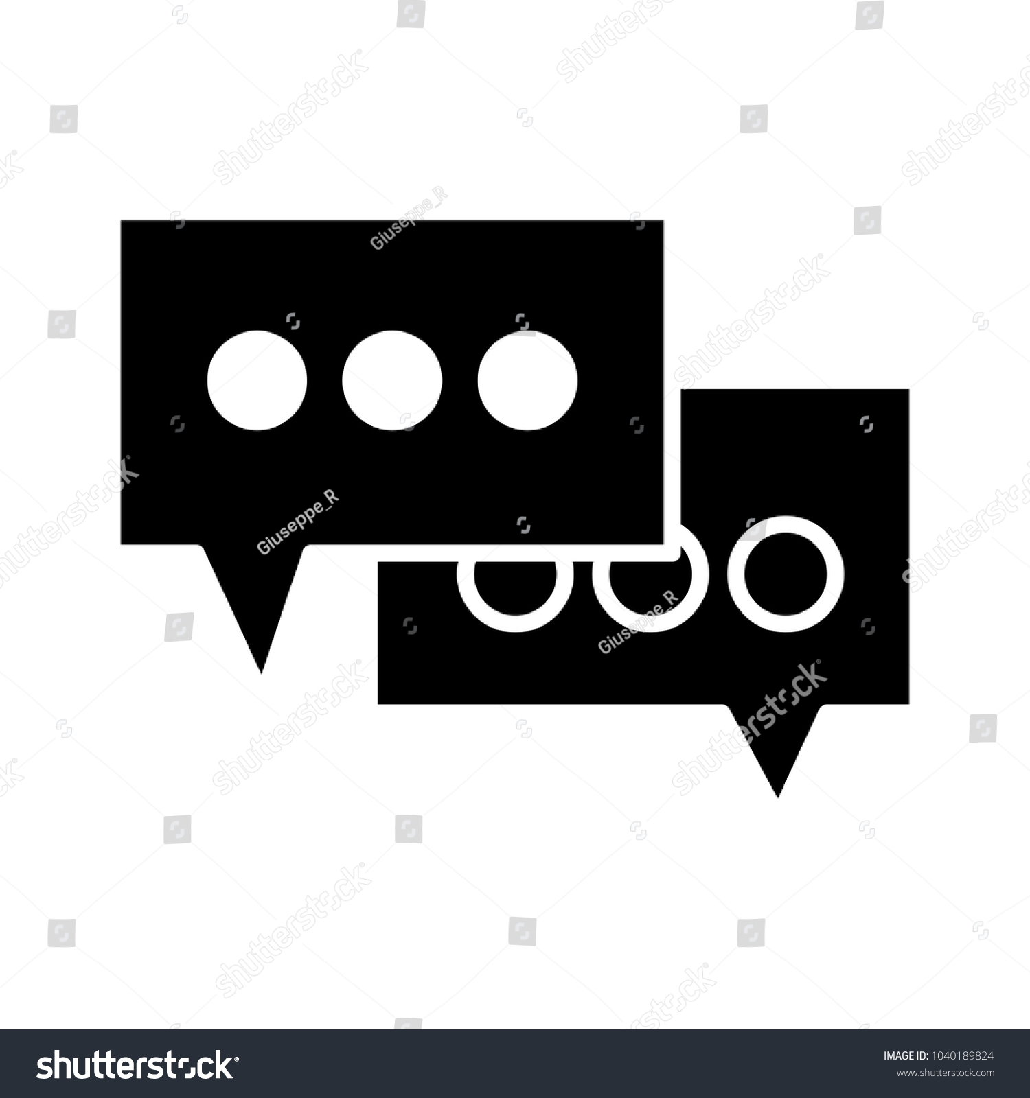 Silhouette Chat Bubbles Text Message Idea Stock Vector Royalty Free