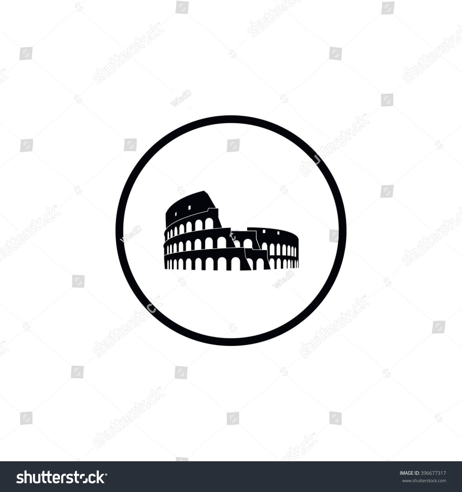 Silhouette Coliseum Rome Stock Vector (Royalty Free) 396677317 ...