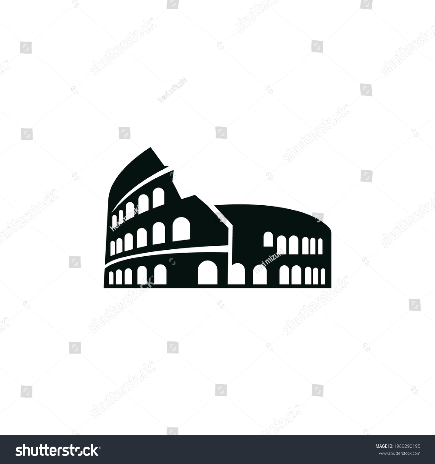 Silhouette Colosseum Building Logo Design Vector Stock Vector (Royalty ...