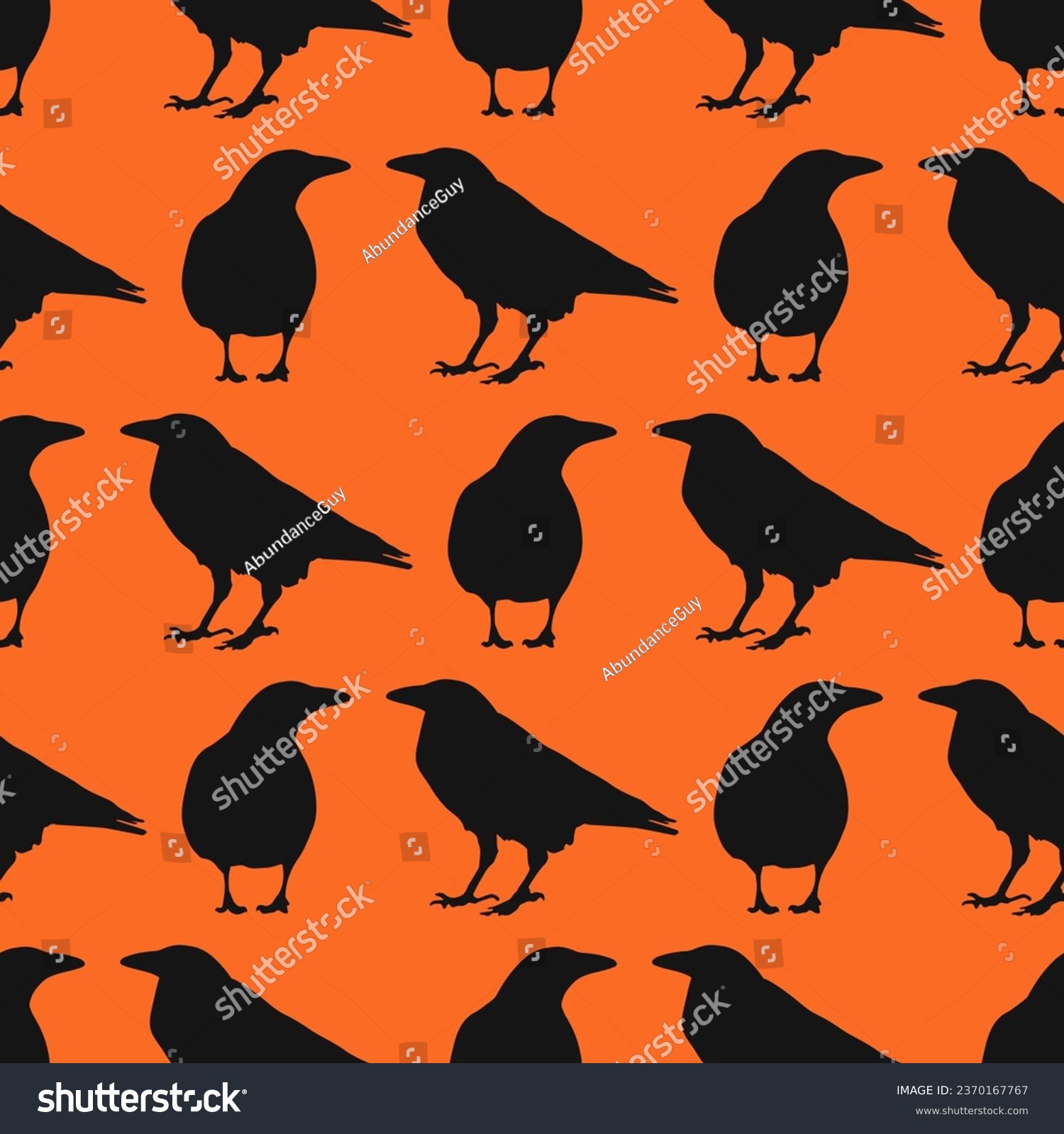 SVG of Silhouette Crows Halloween Seamless Pattern vector illustration svg