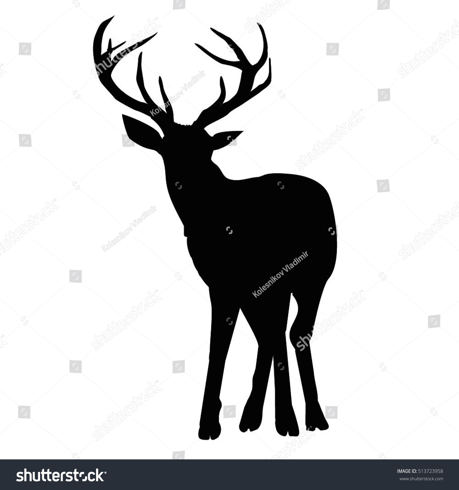 Silhouette Deer- Vector, Illustration - 513723958 : Shutterstock