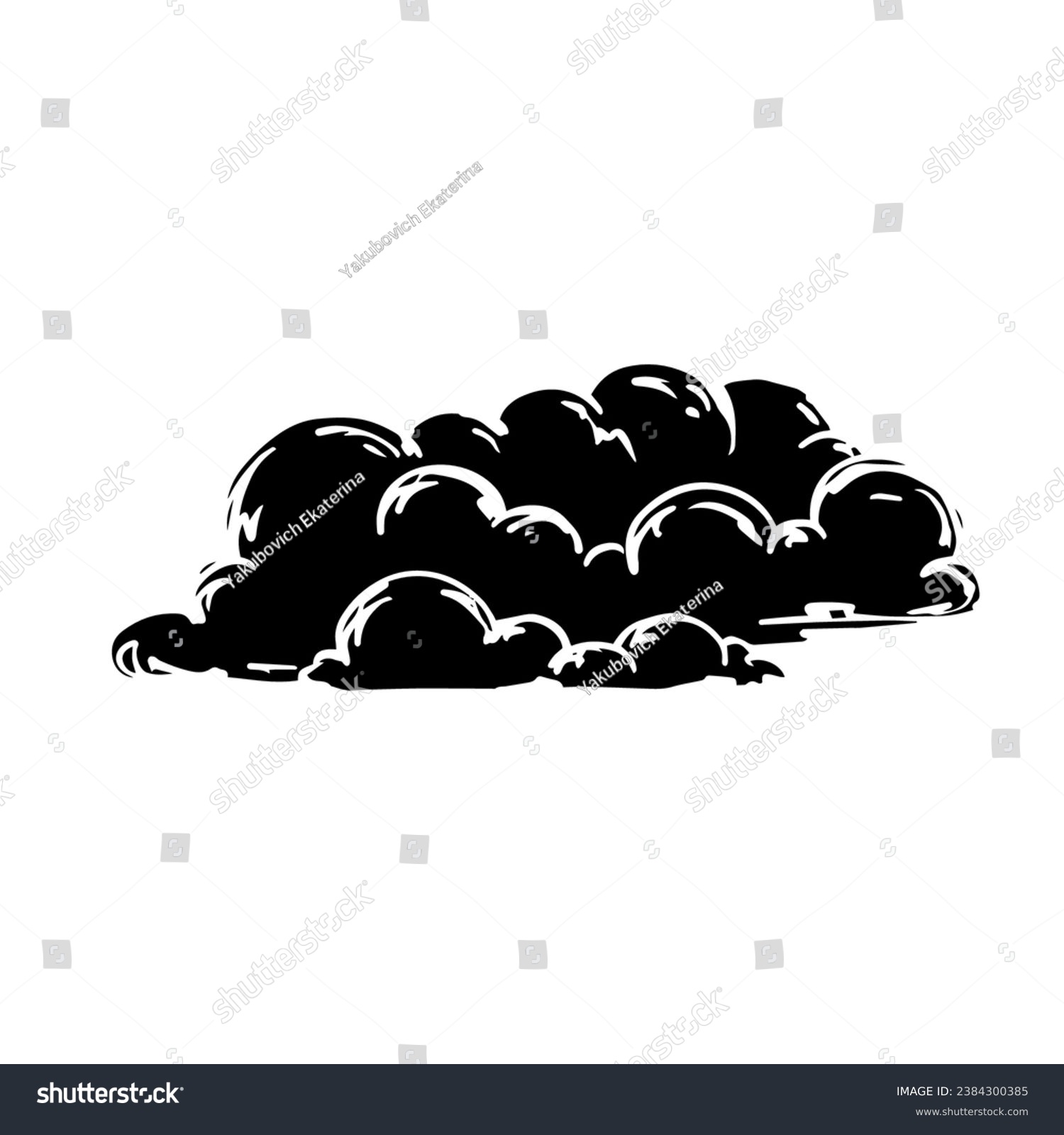 recommend clip art: Silhouette, doodle clouds. Vector graphics.