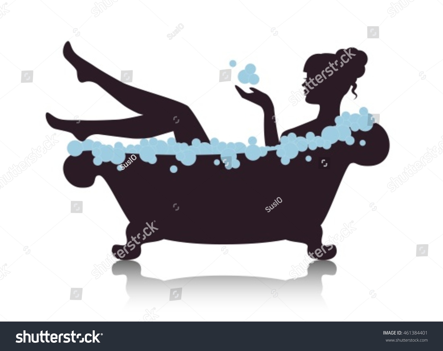 Woman Bathtub Silhouette Stock Vectors Images Vector Art Shutterstock