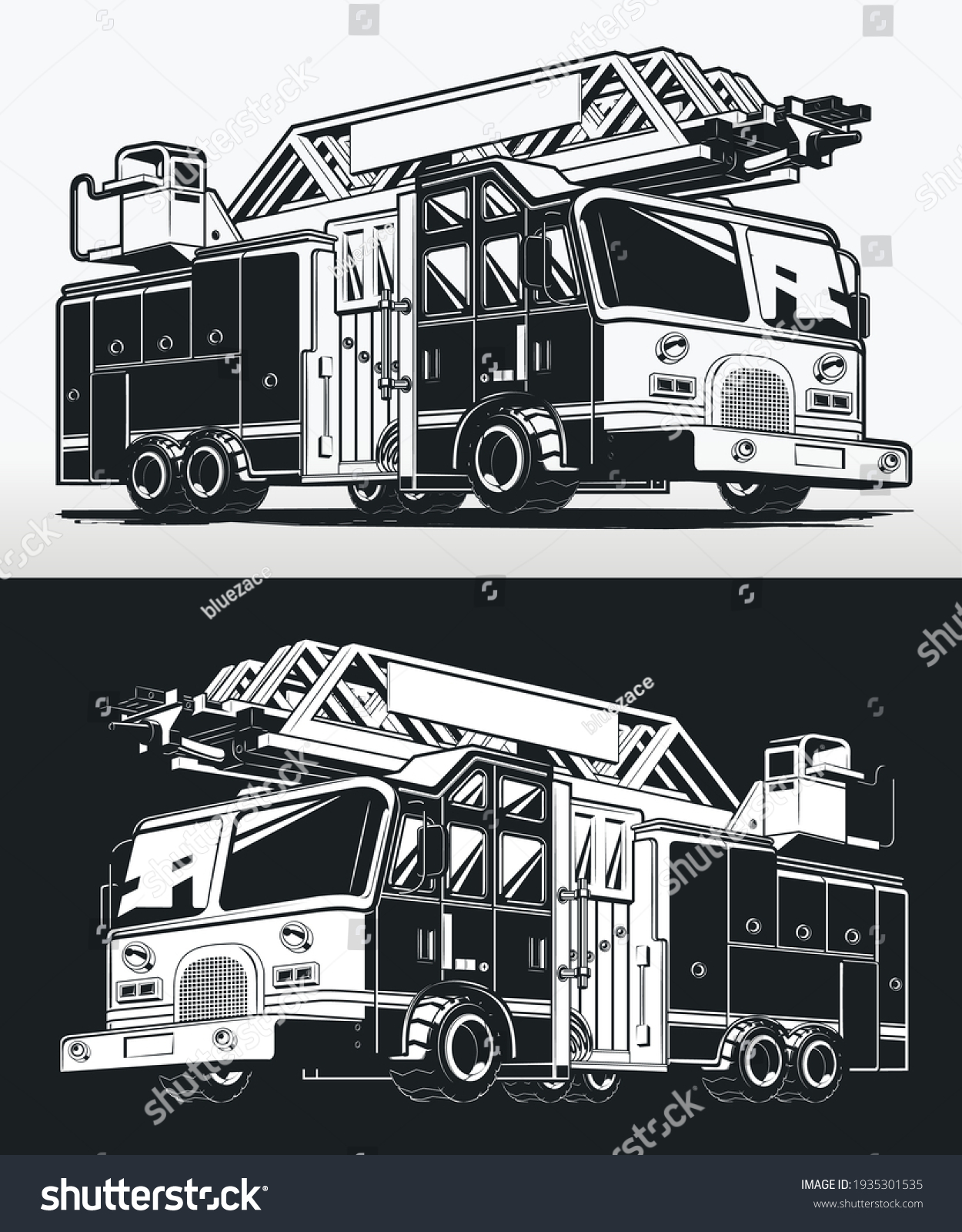 SVG of Silhouette firefighter truck fire engine drawing svg