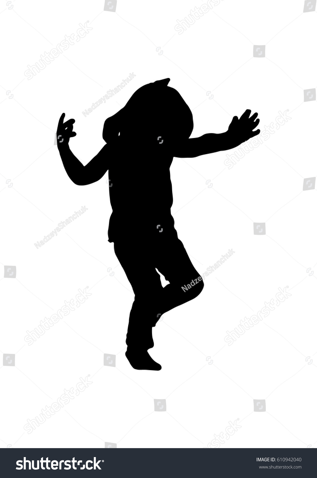 Silhouette Girl Jumping Vector Black Stock Vector (Royalty Free ...