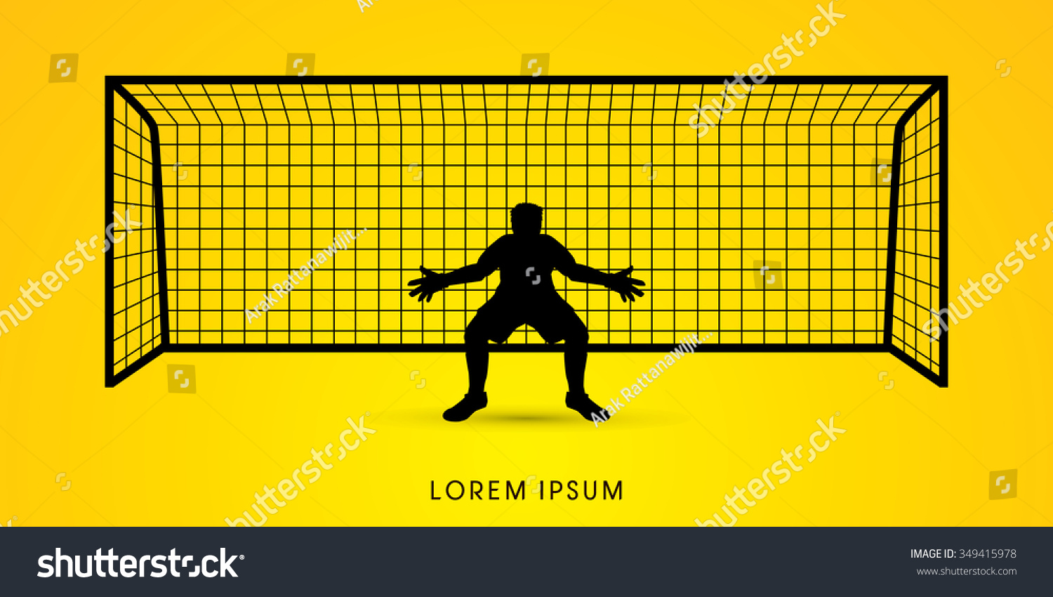 Silhouette Goalkeeper Standing Graphic Vector Stock Vector Royalty Free