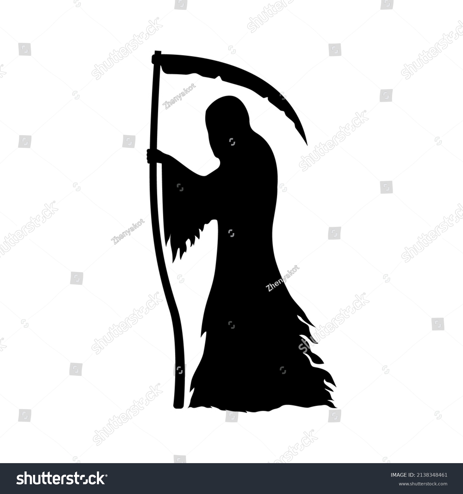 Silhouette Grim Reaper Vector Illustration Black Stock Vector (Royalty ...